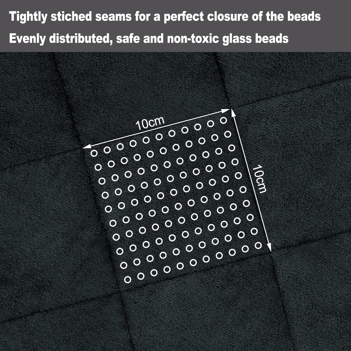 Weighted blanket draped over a bed with soft lighting, creating a cozy and calming atmosphere