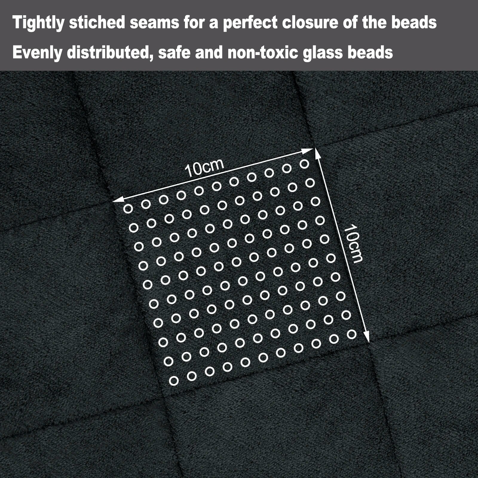 Weighted blanket draped over a bed with soft lighting, creating a cozy and calming atmosphere
