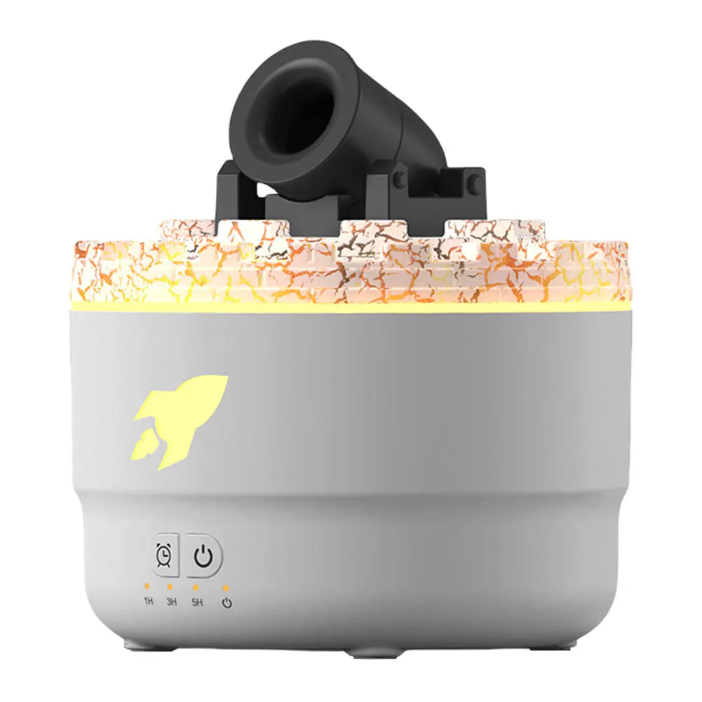 Volcanic Crack Cannons diffuser emitting a strong vertical mist with glowing light