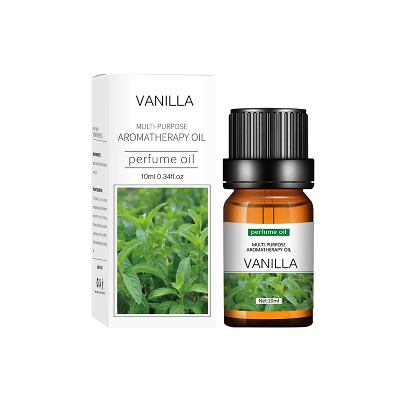 Set of flower and fruit essential oils in 10ml bottles arranged next to diffuser