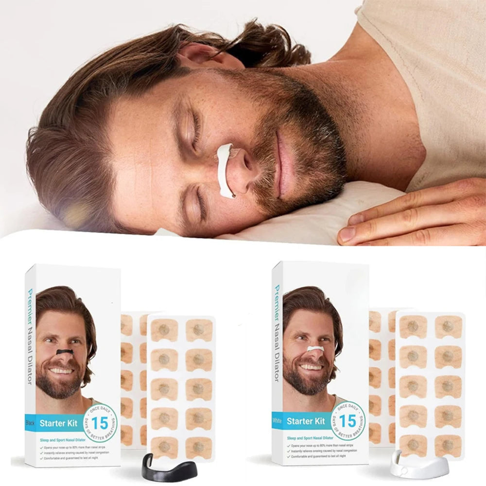 Set of magnetic nasal dilators in storage case, arranged neatly on a white background