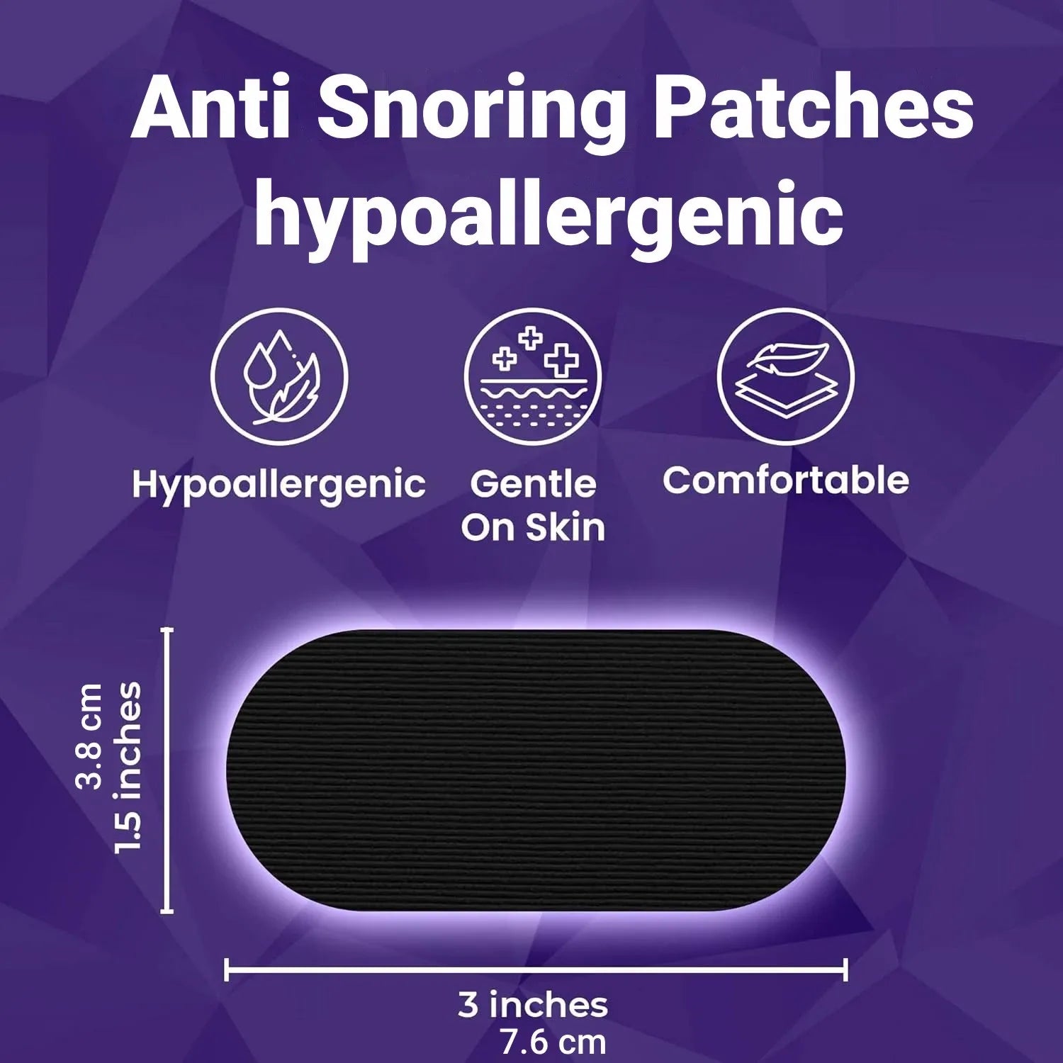 Anti-snoring mouth tape strips laid out with packaging, shown on a nightstand