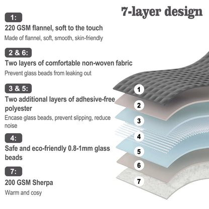 Weighted blanket draped over a bed with soft lighting, creating a cozy and calming atmosphere
