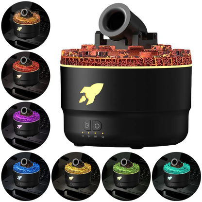 Volcanic Crack Cannons diffuser emitting a strong vertical mist with glowing light
